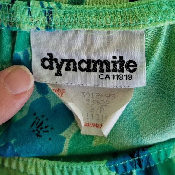 Dynamite Green Blue Vintage Y2K Skirt Size S 100% Polyester Made in Canada - Picture 6 of 8